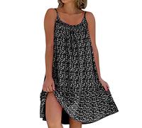 Generisch Damen Kleider Elegant, Kleid Schwarz Damen Elegant Sommer Boho Sommerkleid Blumenkleid Tunika Kleid Sommerkleider Hohe Taille Curvy Casual Wickelkleid Freizeitkleider Kleider Festlich