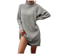 Generisch Damen Kleider, Kleid Silvester Damen, Winterkleider Pulloverkleid Longpullover Strickkleider Winterkleid Sweatkleid Freizeit Kleider Elegant Pullover Kleid Winter Minikleid Langarm Herbst