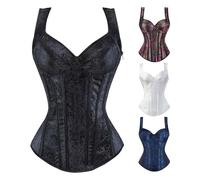 Generisch Damen Korsett Bauchweg Vollbrust Corsage Top Gothic Schnüren Bustier Gelbes Korsett Für eine schlanke Taille