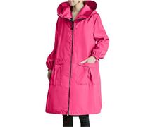 Generisch Damen Lange Windjacke Wasserdicht Atmungsaktiv Softshelljacke Einfarbig Regenmantel Packbare Mit Kapuze windjacke Wandern Regenjacken Windschutz Freizeit Wanderjacke Kleidung