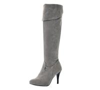 Generisch Damen Overknee Plateau Stiletto Stiefel Overkneestiefel, High Heel Boots Kniehohe Stiefel mit Reißverschluss Langschaft Kniestiefel