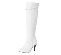 Generisch Damen Overknee Plateau Stiletto Stiefel Overkneestiefel, High Heel Boots Kniehohe Stiefel mit Reißverschluss Langschaft Kniestiefel