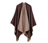 Generisch Damen Poncho Wendbar Oversize Offener Cardigan Tragbare Decke Kaschmir Feeling Wickelschal Mantel Mehrzweckdecke Warme Schals und Tücher für Damen Kaffee