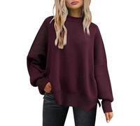 Generisch Damen Pullover,Damen Strickpullover Elegant Warm Knitted Sweater Rundkragen Oberteile Elegant Tunika Top Pullover & Strickjacken Für Damen