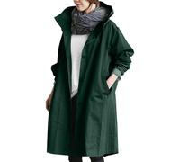 Generisch Damen Regenjacke Regenmantel Softshelljacke Parka Windbreaker mit Kapuze wasserdicht,Regenjacke Fahrrad Damen,Bequem und locker