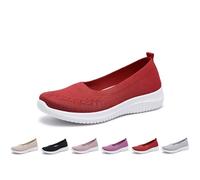 Generisch Damen Slip On Sneaker Flache Low-Top Freihändig Halbschuhe Leicht und Bequem Loafer rutschfest Freizeit Wanderschuhe Breite Füße Weichen Sohlen Freizeitschuhe