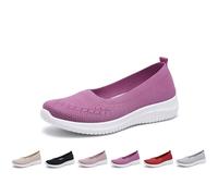 Generisch Damen Slip On Sneaker Flache Low-Top Freihändig Halbschuhe Leicht und Bequem Loafer rutschfest Freizeit Wanderschuhe Breite Füße Weichen Sohlen Freizeitschuhe