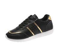 Generisch Damen Sneaker flach mit Schnürsenkeln Low Top Leder Leichtgewicht Casual Schuhe Outdoorschuhe Business Schuhe Halbschuhe Walkingschuhe Sportschuhe