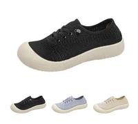 Generisch Damen-Sneaker Mit Rundem Zehenbereich, zum Reinschlüpfen, Atmungsaktives Netzgewebe, rutschfest, Breite Füße, Slip-On, Plateauschuhe, Walking, Running, Laufschuhe