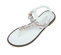 Generisch Damen Sommer Strass Flach Sandaletten Cozy Weich Sandalen Pantoletten Offene Zehen Keilsandalen Plattform Lässige Sommer Slip On Weich Strandschuhe Komfort Strand Sandalen