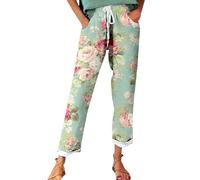 Generisch Damen Sommerhose Leichte Leinenhose Sommer Große Größen Bequeme Freizeithose Lang Linen Pants High Waist Stoffhose Leinen Hosen Damen Angebote Damen Hosen Sale