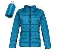 Generisch Damen Steppjacke Leichte Packbare Daunenjacke Lightweight Übergangsjacke mit Kapuze Gefüttert Warme Pufferjacke mit Taschen für Frauen Freizeit Federleichte Dünne Jacke Herbst Winterjacke
