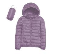 Generisch Damen Steppjacke Leichte Packbare Übergangsjacke Warme Winterjacke mit Kapuze für Frauen Gefüttert Pufferjacke mit Taschen für Freizeit Wandern Reisen(#02-14, XXL)