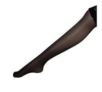 Generisch Damen-Strümpfe mit Spitzenabschluss, hohe Strümpfe, durchsichtig, rutschfeste Silikon-Strumpfhose, ultraschimmernd Dessous Look (Black, One Size)