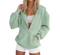 Generisch Damen Sweatjacke Mit Kapuze Hoodie Jacke Oversize Zipper Sportjacke Frauen Langarm Kapuzenjacke Sweatshirt-Jacke Leichte Hoodies Sportjacken Damen-Jacken Casual Style Bomberjacke 44