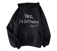 Generisch Damen Sweatshirt Pullover Elegant Basic Einfarbig Langarmshirt Rundhals Baumwolle Pulli Winter Casual Oberteile Langarm Top (c-Black, M)