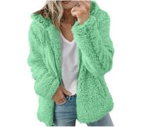 Generisch Damen Teddy Fleecejacke Hoodie mit ReißVerschluss Sherpa Fleece Jacke Teddyfleece Pullover Flauschige Warm Winter Bekleidung Mode Winterjacke mit Kapuze Kuschel Teddyjacke