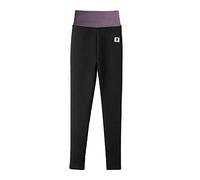 Generisch Damen Thermounterwäsche Hose Hochtaillierte Druckdesign Lange Wärmende Freizeithose Bequeme Winterunterwäsche für Frauen (Black, S)