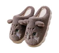 Generisch Damen-Winterpantoffeln mit geschlossener Zehenpartie Flacher Sohle und weicher Isolierung (Coffee 40)