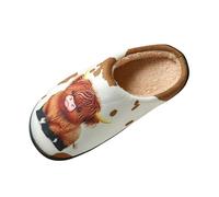 Generisch Damen-Winterpantoffeln mit geschlossener Zehenpartie, Flacher Sohle weicher Isolierung (Brown, 37)