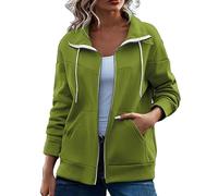 Generisch Damenjacke Übergangsjacke Sale, Damen Hoody Mit Kapuze Sale, Herbstjacke Damen Elegant Winterjacke Langarm-Plüsch-Festm Damen Mantel Kurz Wolle, Damen Jacke Winter Sale