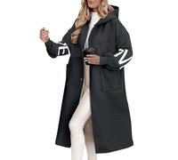 Generisch Damenmantel Boucle-Mantel Weiche Wintermantel Elegante Steppmantel Mäntel Für Outdoor-Aktivitäten Parka Für Partys Strapazierfähig Fleecemantel Schwarz M