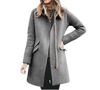 Generisch Damenmantel Parka Damen Bequem Mäntel Robuste Und Warme Teddymantel Wintermantel Für Casualen Anlass Parka Mit Taschen Weiche Wollmantel Grau XL