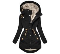 Generisch Damenmode Sale, Damen Jacken Winter Sale Günstig, Herbstjacke Damen Elegant Winterjacke Lässiger, Langärmliger, Warmer Mantel Damen Mantel Winter Elegant Schwarz, Damen-Jacken Sale