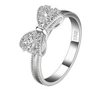 Generisch Damenring Silber, Ring mit Stein, Verlobungsring Freundschaftsring, Silberring für Damen, Damenringe, Partnerring Ehering, dünner Ring, mit Ringverkleinerer