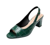 Generisch Damenschuhe Elegant Und Bequem, Faux Leder Elegant Slingpumps Damen Damenschuhe Mit Absatz Sommer Slingback Riemchen Riemchenpumps Festliche Schuhe Kitten Heels Bequem Ballerina Ballerinas