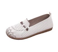 Generisch Damenschuhe Komfortschuhe Strick Slip-On Atmungsaktiv Bequeme Hausschuh Freizeits chuhe Mit Weicher Sohle Sportschuhe Damen Weiss Plateau Mary Jane Halbschuhe Sandalen FüR Senioren
