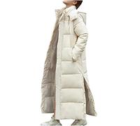 Generisch Daunenjacke Damen Warme Daunenmantel Elegant Verdickt Steppjacke mit Kapuze Puffer Winterjacke Weiche Elegant Wintermantel Lang Outdoor Mantel Jacke Damen Winter Lang