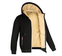 Generisch Daunenjacke Herren, Winterjacke Herren Fleecejacke Warme Gefüttert Skijacke Outdoor Winddicht Jacke Verdickt Funktionsjacke mit Kapuze ReißVerschluss Wintermantel Sweatjacke