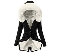 Generisch daunenmantel damen Winterjacke Lang Warm Gefüttert Wintermantel Winter Dicke Parka PlüSch Thermal Fleecemantel Plüschjacke Winterparka Steppjacke mit Fellkapuze übergangsjacke damen herbst