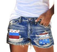 Generisch Deal des Tages High Waist Jeans Damen Jeansshorts Im Vintage Stil Mit Ausgefranstem Quasten Patch Im Distressed Look Shorts Eng Outlet Angebote Sale Kleidung