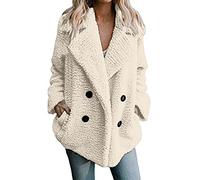Generisch deal des tages, warehouse deal, winterjacke damen warm teddy fleecejacke Ladies Oversized Sherpa Coat Jacket Winter Warm Mantel Flauschig Fleece Revers Plüschjacke, angebote black friday
