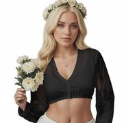 Generisch Dirndl Bluse Damen Langarm V Ausschnitt Dirndlbluse Weiß Schwarz Trachtenbluse Dirndl Bluse Transparent Elegant Dirndlbluse Oktoberfest Karneval Bayrische Dirndlblusen Trachtenblusen