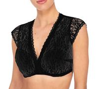 Generisch Dirndl Bluse Damen Spitze Hochgeschlossen Dirndlbluse Kurzarm/halbarm v Ausschnitt Sexy Trachtenbluse für Oktoberfest Dirndl Komplettset Damen Dirndlbluse Damen Schwarz Mit Rüschen