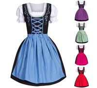Generisch Dirndl Damen Midi Für Oktoberfest Große Größen Trachtenkleid Knielang Midi Mit Bluse Festlich Dirndlkleid Kurz Dirndl-Komplettsets Für Frauen Oktoberfest Besondere Anlässe