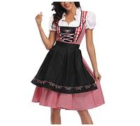 Generisch Dirndl Für Damen Komplettsets Oktoberfest Outfit Große Größen Dirndlkleid Midi Modern Trachten Kleider Elegant Trachtenkleid Dirndlbluse Bluse Schürze Dirndl-Sets