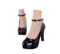 Generisch Dirndl Schuhe Damen, Trachtenschuhe Damen Slingback Absatzschuhe High Heels Riemchenpumps Pumps Mary Jane Shoes Elegant Hochzeitsschuhe Trachten Tanzschuhe Dirndl Schuhe, Black, 38