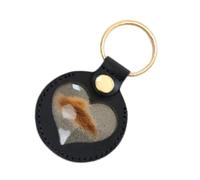 Generisch Dog Hair Key Chain, Dogs Keepsake Hair Keyring Pendant, Heart-Shaped Memorial Charm for Backpack, Men’s Purse, Bag, Women Collection, Pet Loss Gift, Black, Yellow, Brown, Blue, Roses, Red