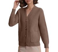 Generisch DüNne Strickjacke Grobstrick Cardigan LangäRmelig Vorne Offen Lockere Passform Oberbekleidung GemüTlicher Pullover Aus Weichem Garn FüR Die Herbst/Wintersaison