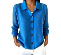 Generisch DüNne Strickjacke Strickcardigan Mit Knopfleiste Weicher LäSsiger Langarm Mantel Mit Offener Vorderseite Einfarbig Leicht Und Vielseitig