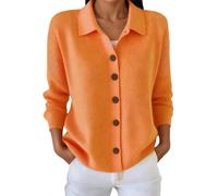 Generisch DüNne Strickjacke Strickcardigan Mit Knopfleiste Weicher LäSsiger Langarm Mantel Mit Offener Vorderseite Einfarbig Leicht Und Vielseitig