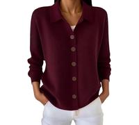 Generisch DüNne Strickjacke Strickcardigan Mit Knopfleiste Weicher LäSsiger Langarm Mantel Mit Offener Vorderseite Einfarbig Leicht Und Vielseitig