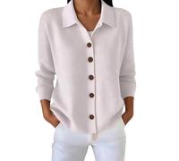 Generisch DüNne Strickjacke Strickcardigan Mit Knopfleiste Weicher LäSsiger Langarm Mantel Mit Offener Vorderseite Einfarbig Leicht Und Vielseitig