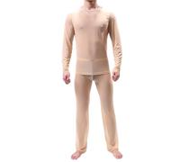 Generisch Dünne transparente Herren Unterwäsche Pyjamas Nachtwäsche Lange Sleevess Mesh Komfortabler Zweiteilige Schlafanzug Pyjama Set Transparent Nachthemd Top mit Boxershorts Sexy Sleepwear