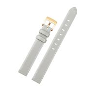 Generisch Echtes Lederarmband, kompatibel mit Swarovski 5158517/5158544/5158972. Uhrenzubehör. Modisches Armband, 12 mm, kleine Größe. Uhrenarmband for Damen(Grey gold,14mm)