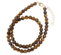 Generisch Edelsteinperlen-Halsketten Für Damen Und Herren, Handgefertigt, Natursteinperlen, Halskette Mit Heilkristallen, Strang, Reiki, Yoga, Schmuck, Geschenke Mit Karte, Tigerauge
